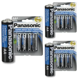 12 Pc Panasonic AA-4 Carbon Zinc Super Heavy Duty Batteries All Purpose Battery