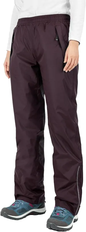 33,000ft Women's Rain Pants, Lightweight Waterproof Rain Over Pants, Windproof Hiking Pants for Outdoor, Fishing, Rainy Day