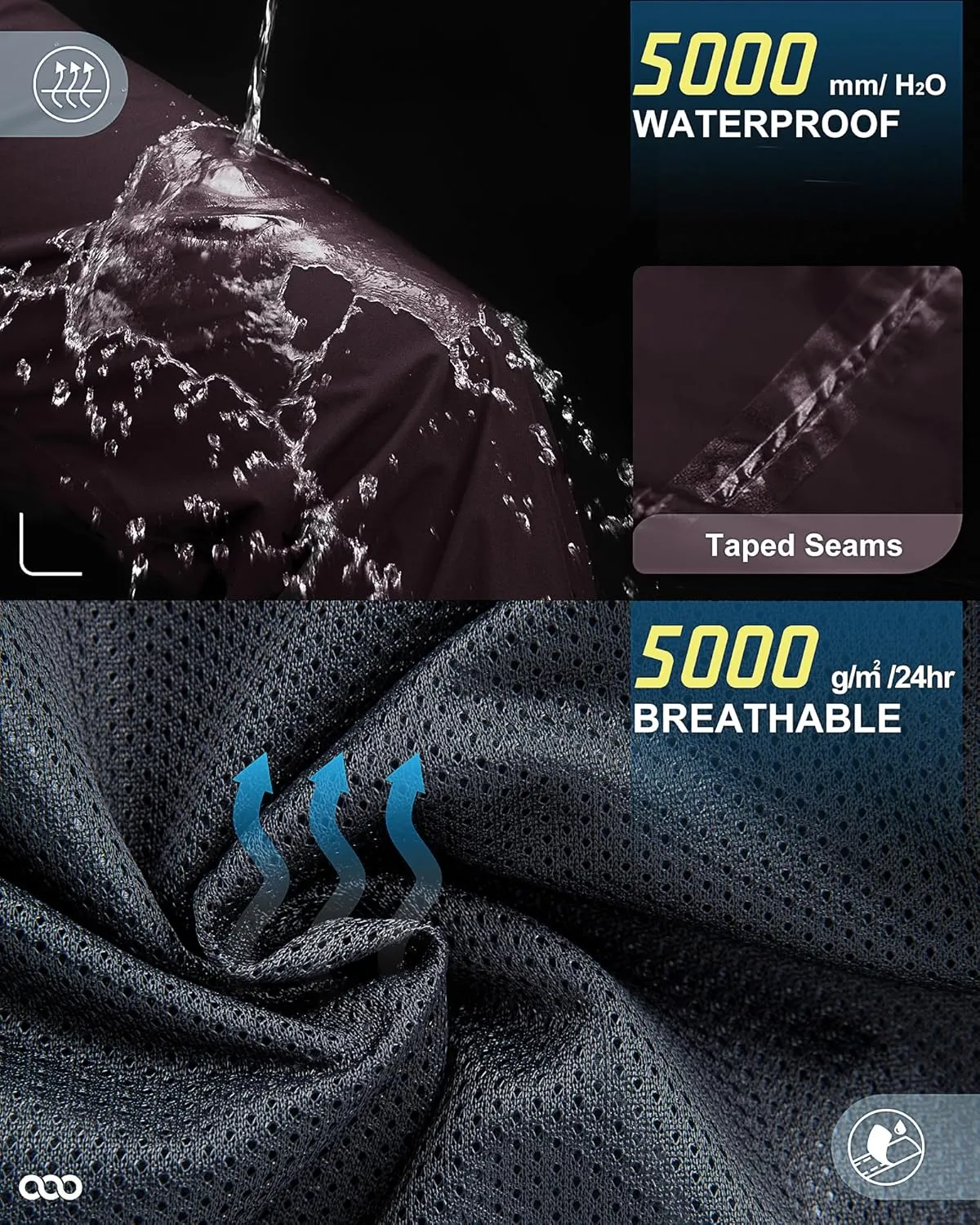 33,000ft Women's Rain Pants, Lightweight Waterproof Rain Over Pants, Windproof Hiking Pants for Outdoor, Fishing, Rainy Day