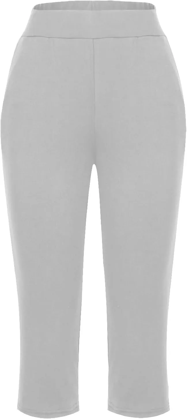 Active Capri Pants for Women Joggers Stretch Lightweight Womens Casual Pant Capri with Drawstring