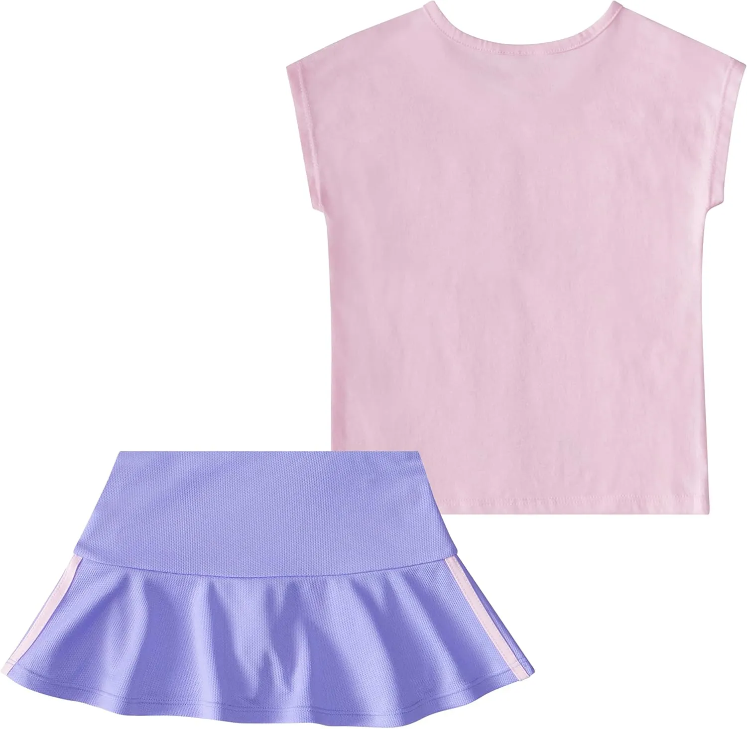 adidas girls 2 Piece 3-stripe Ruffle Skort Set