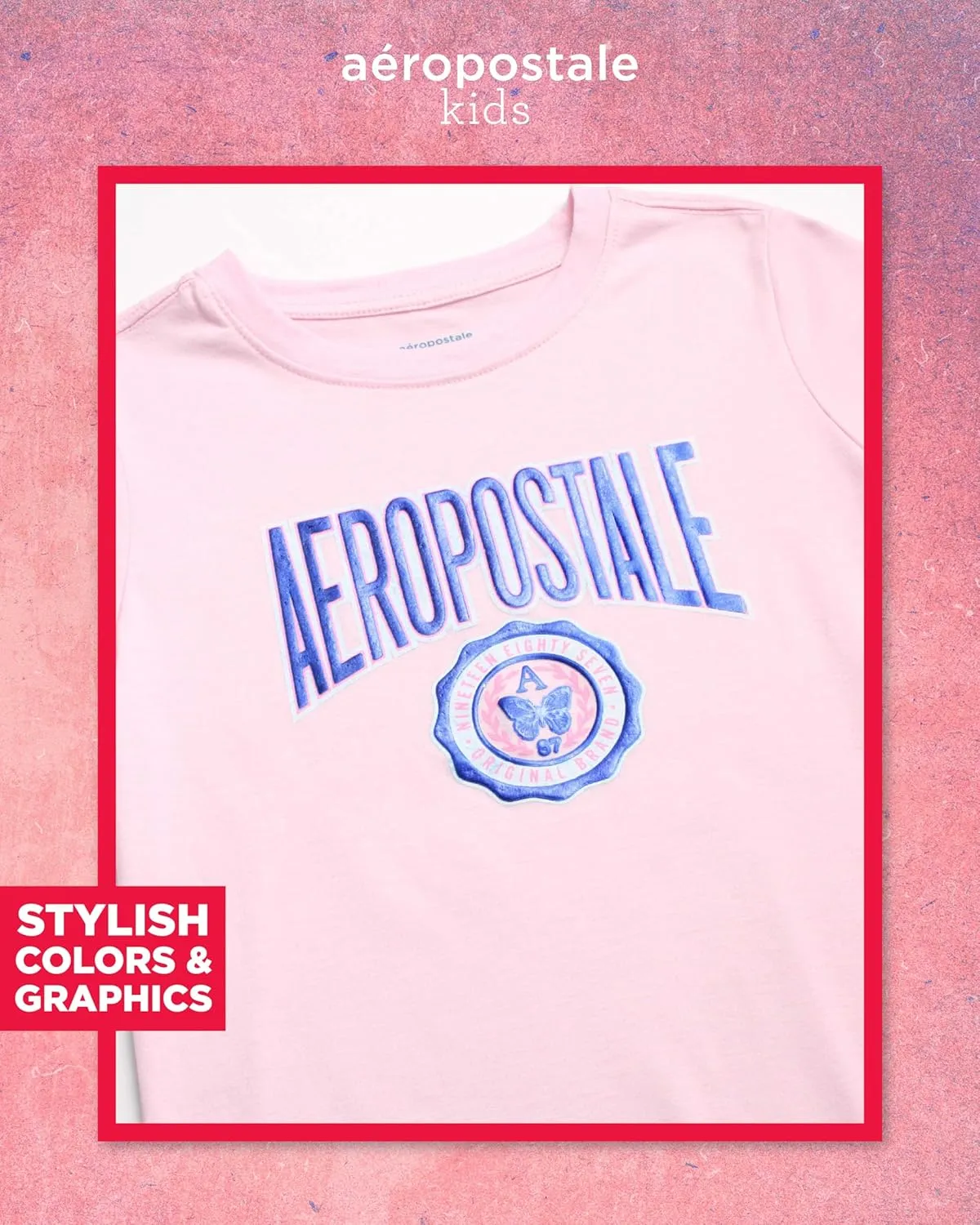 AEROPOSTALE Girls' Shorts Set - 2 Piece Jersey Graphic Tee, Fleece Shorts, Cargo Scooter Skort - Girls Summer Outfit (7-12)