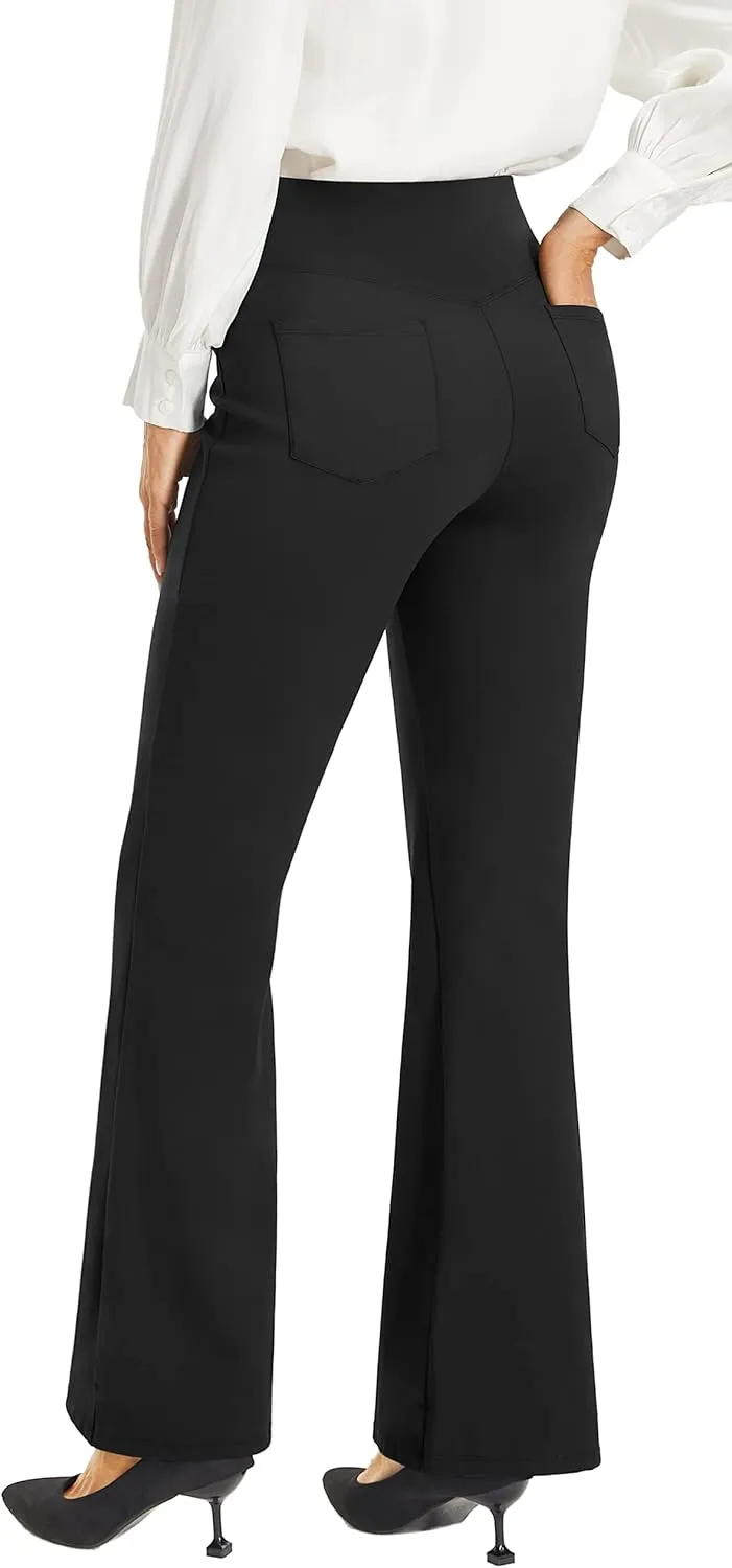 AFITNE Women's Yoga Dress Pants High Waist Pull On Work Pants 2025 Stretchy Office Casual Slacks