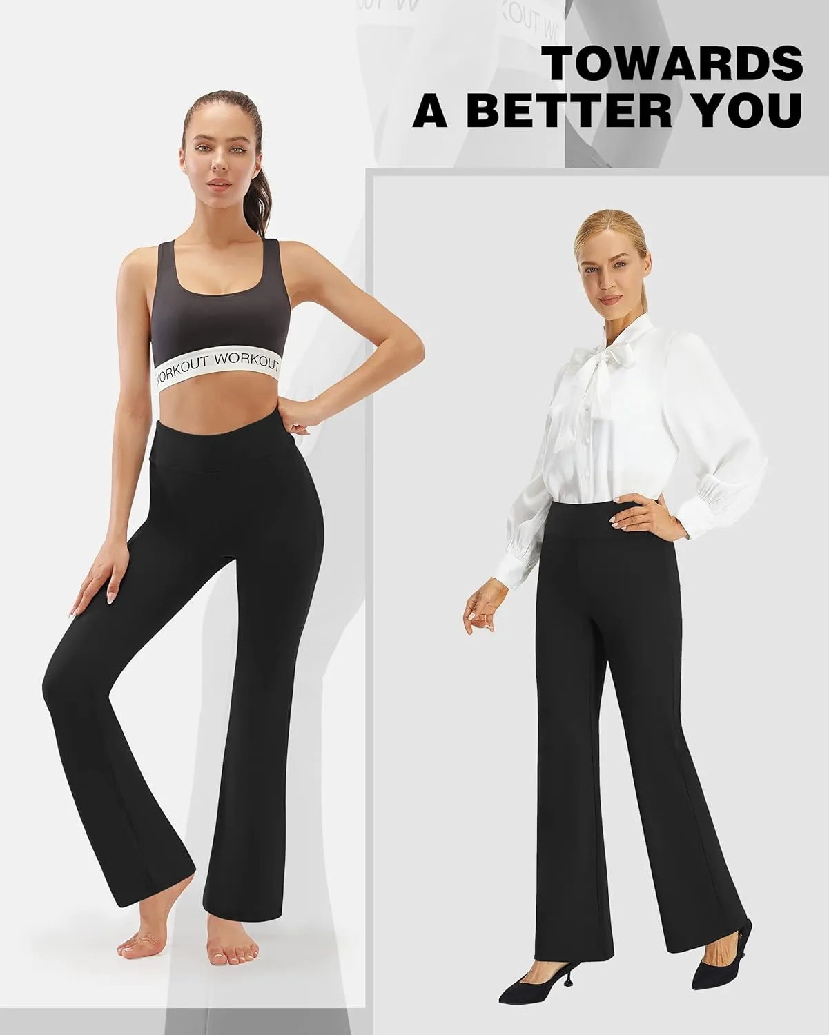 AFITNE Women's Yoga Dress Pants High Waist Pull On Work Pants 2025 Stretchy Office Casual Slacks