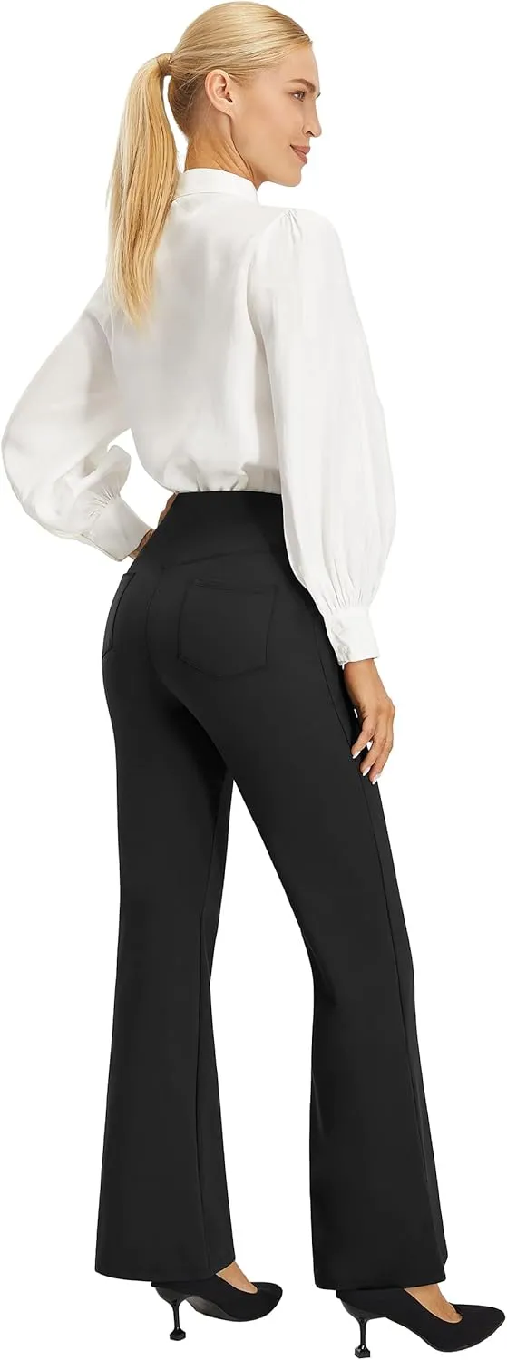 AFITNE Women's Yoga Dress Pants High Waist Pull On Work Pants 2025 Stretchy Office Casual Slacks