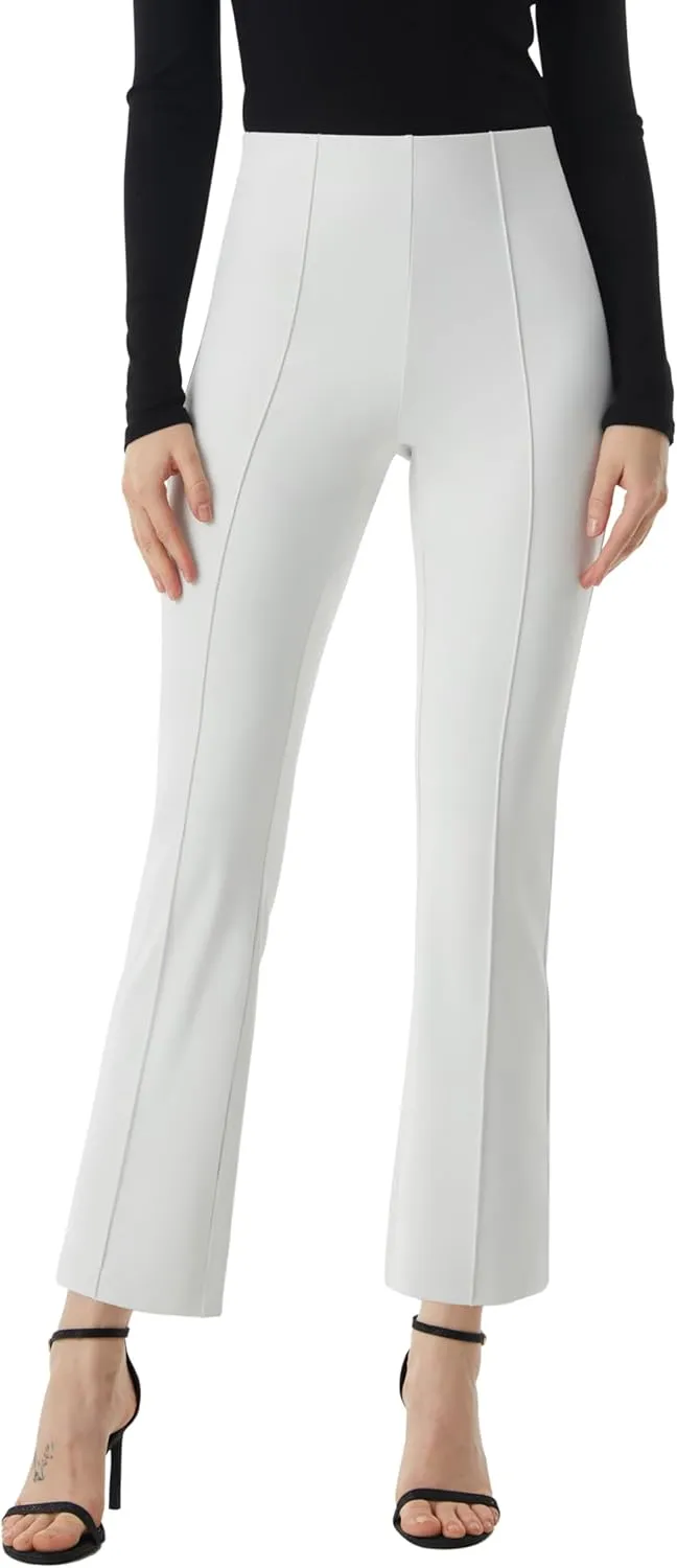 AFITNE Women's Yoga Dress Pants with Pockets Stretchy Pull On High Waisted Cropped Pants Work Casual Ankle Pants