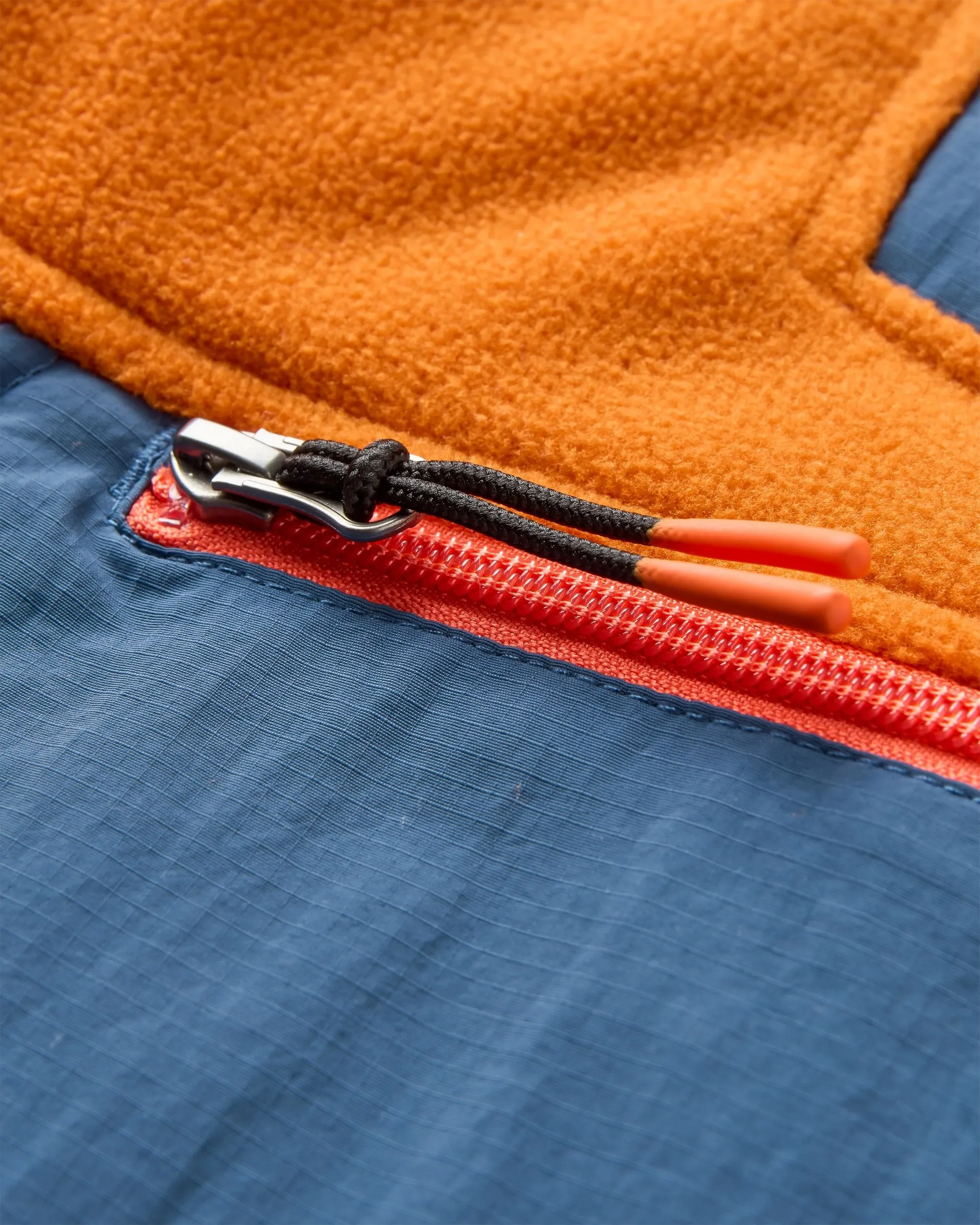 Alexander Recycled Hooded Polar Fleece - Dark Denim/Sunset Orange