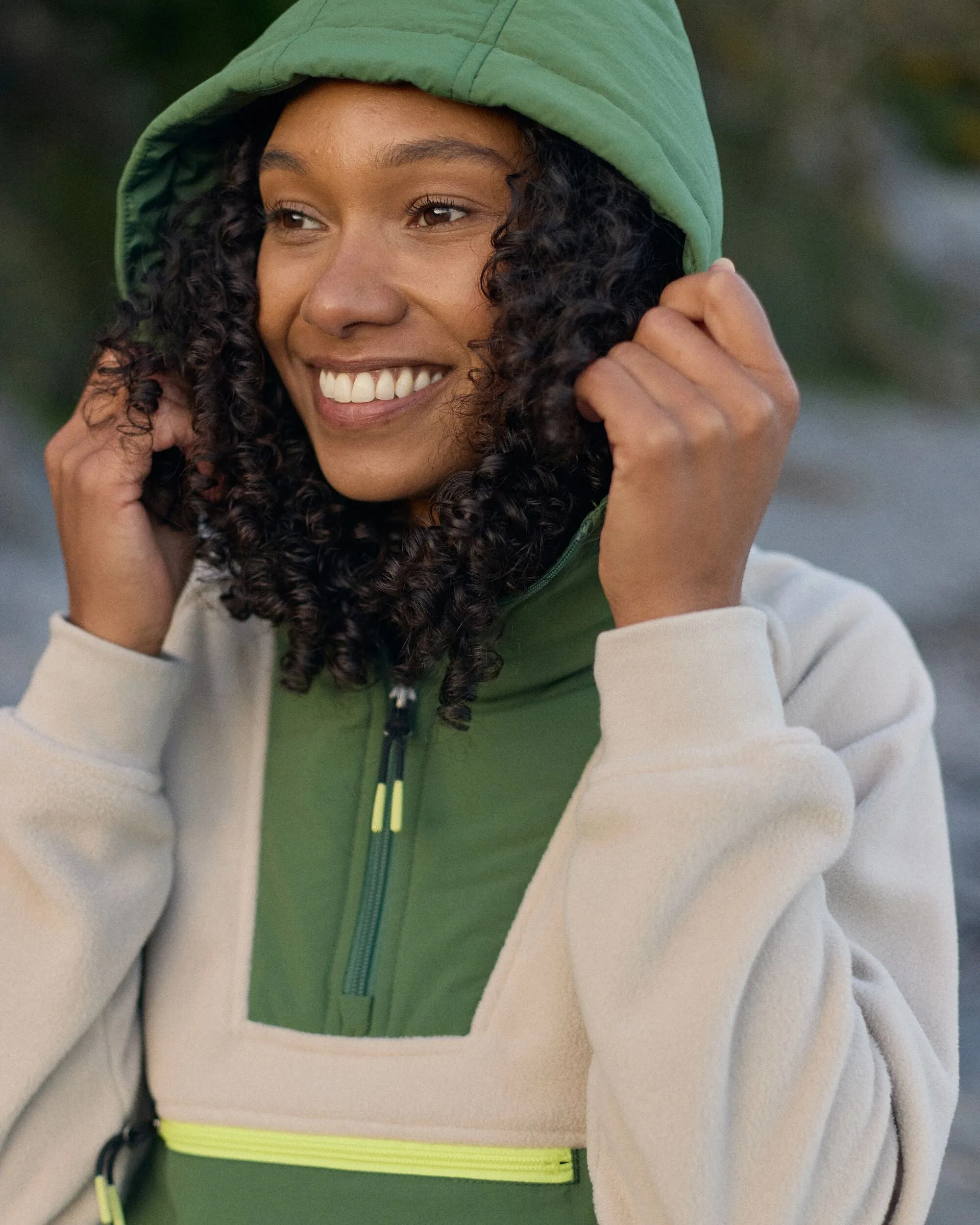 Alexander Recycled Hooded Polar Fleece - Feather/Wild Green