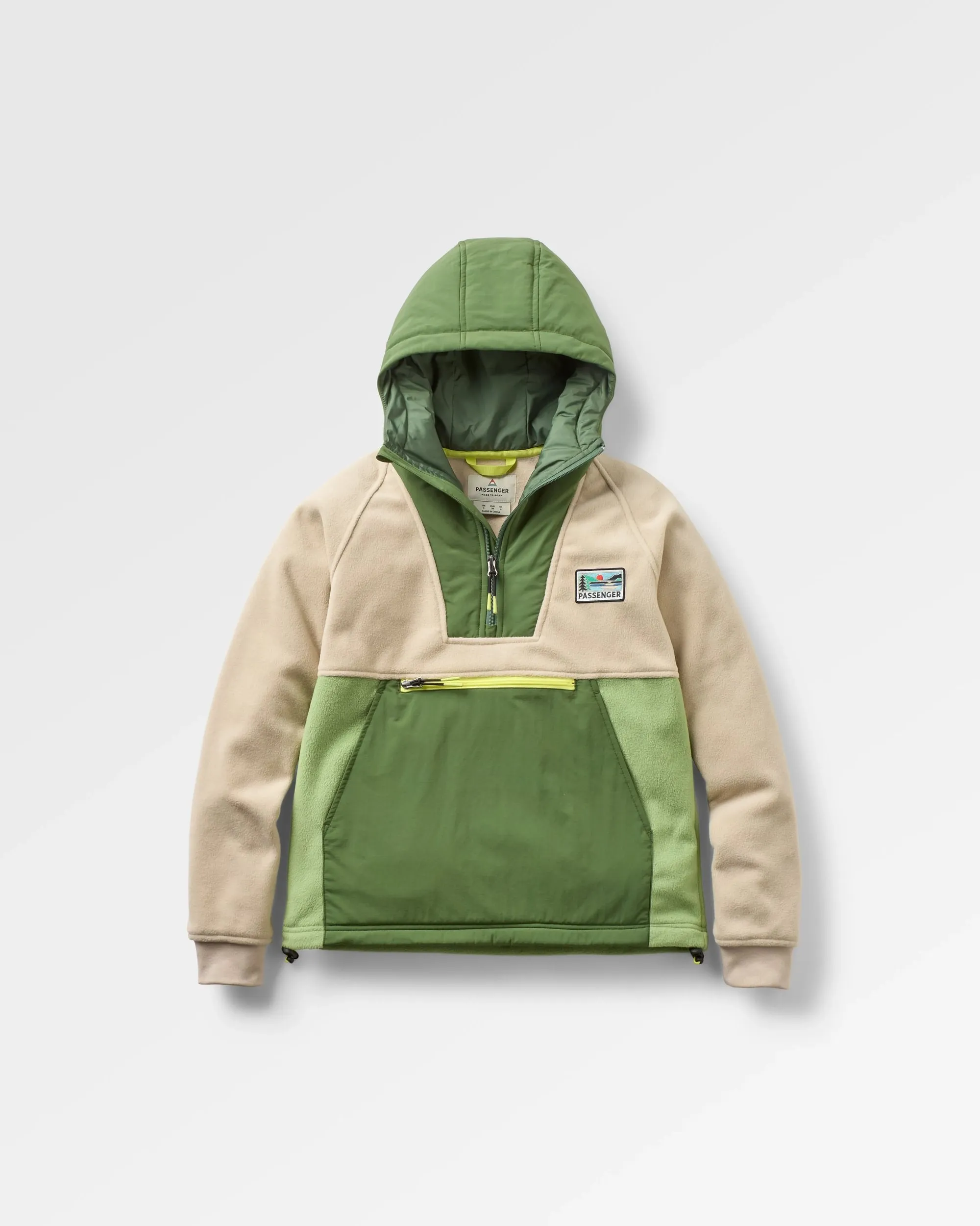 Alexander Recycled Hooded Polar Fleece - Feather/Wild Green
