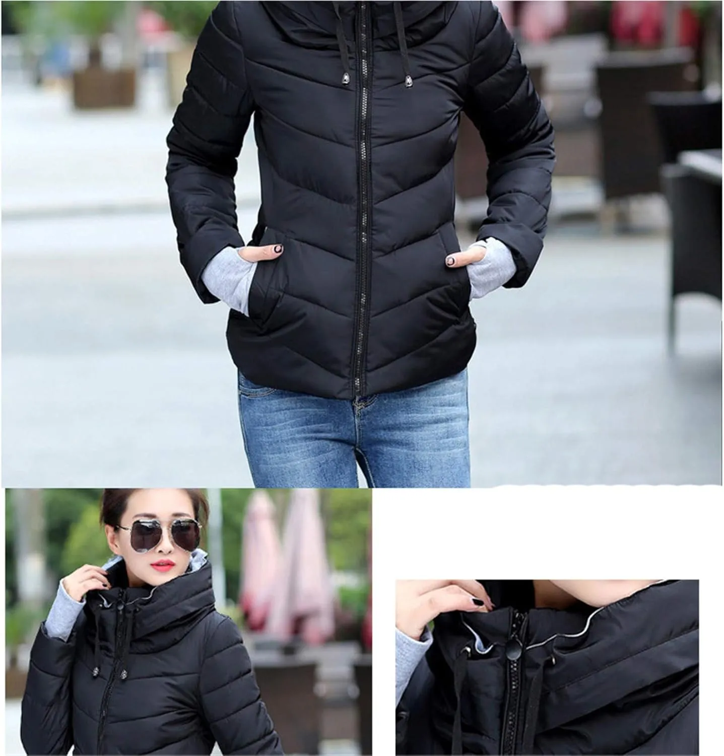Andongnywell Womem's Stand Collar Packable Short Down Jackets Winter Downs Padded Overcoats Outwears