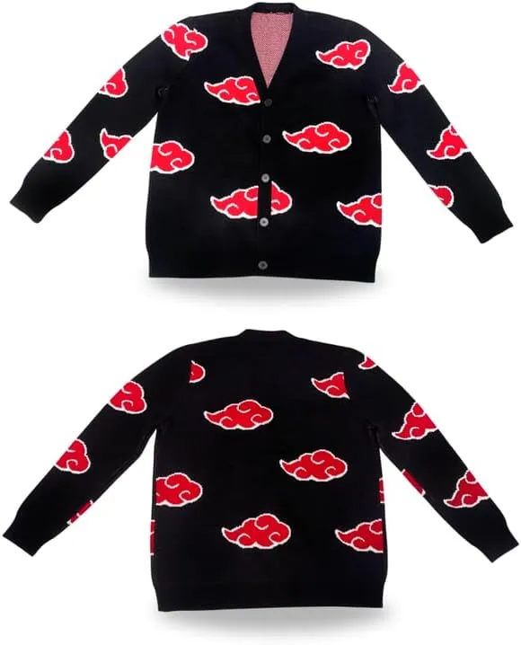 Anime Cardigan Sweaters for Women Men - Soft Cotton Lightweight Button Graphic Sweater Cropped Sweatshirt Knitted Cardigan
