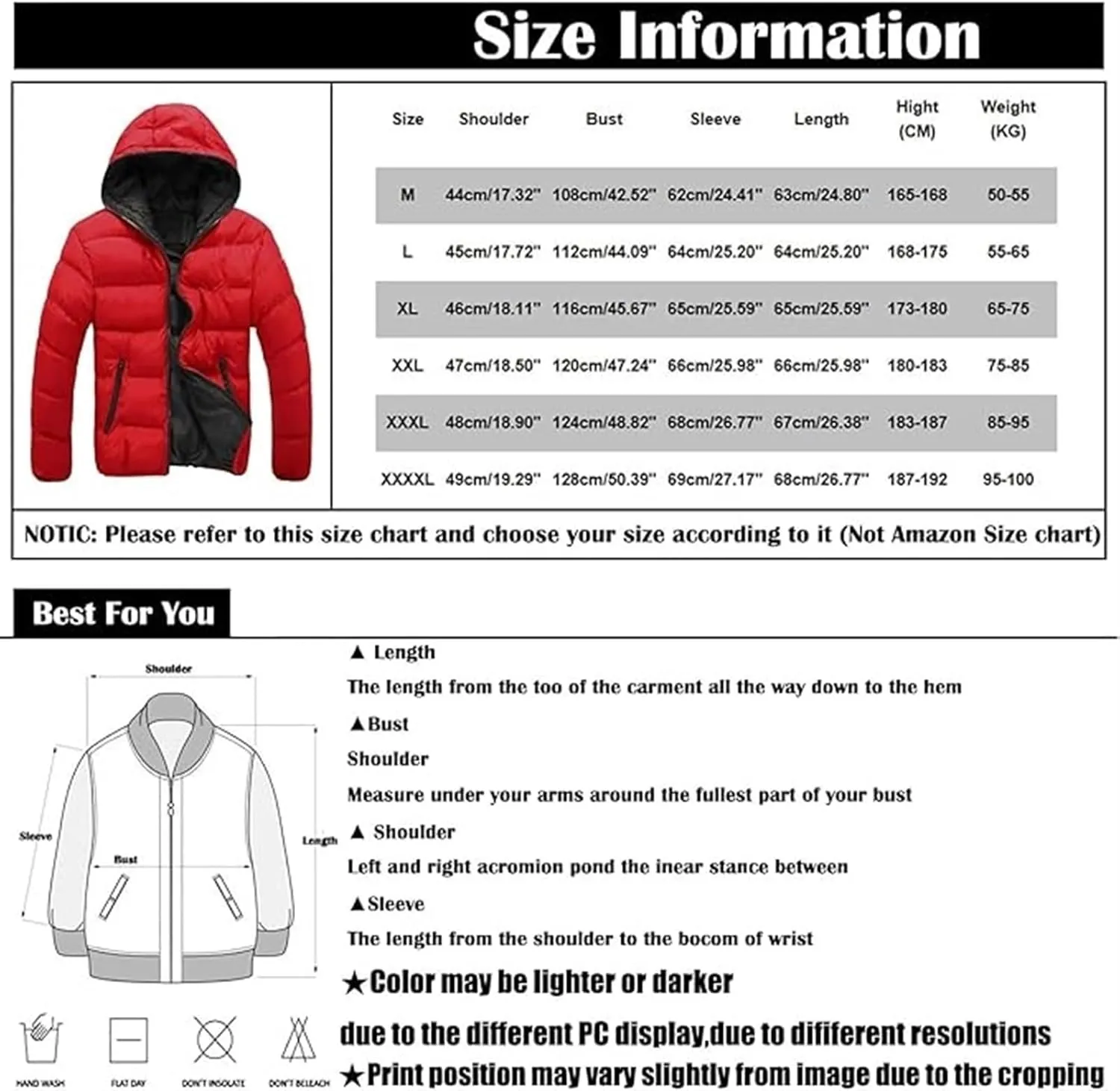 AYGJKIE Mens Cotton Padded Quilted Jacket Coat with Hood Outdoor Warm Thick Coats