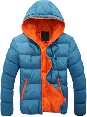 AYGJKIE Mens Cotton Padded Quilted Jacket Coat with Hood Outdoor Warm Thick Coats