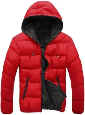 AYGJKIE Mens Cotton Padded Quilted Jacket Coat with Hood Outdoor Warm Thick Coats