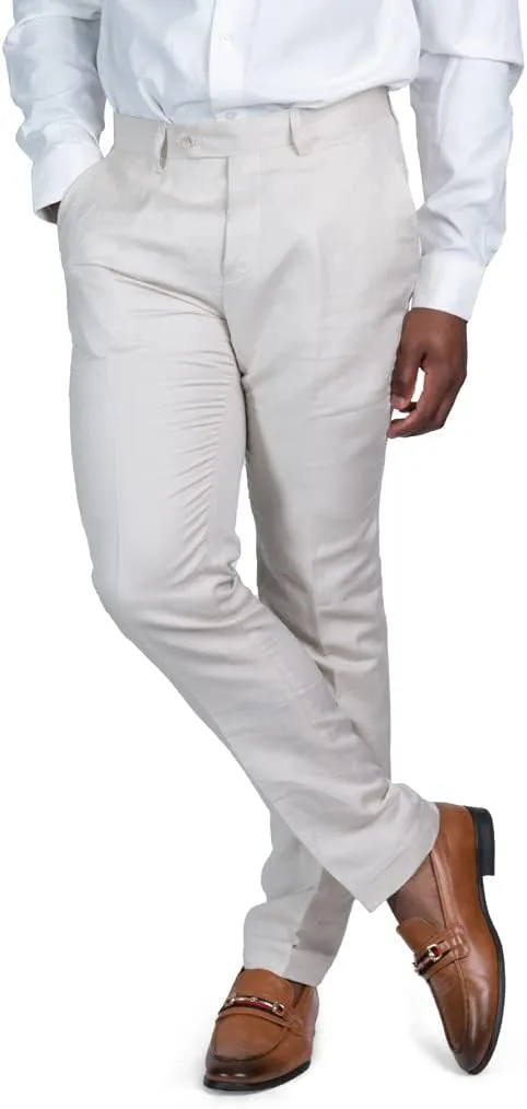 AZAR MAN Slim Fit Slacks Linen Men's Dress Pants 3024