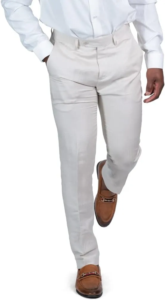 AZAR MAN Slim Fit Slacks Linen Men's Dress Pants 3024