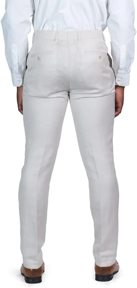 AZAR MAN Slim Fit Slacks Linen Men's Dress Pants 3024