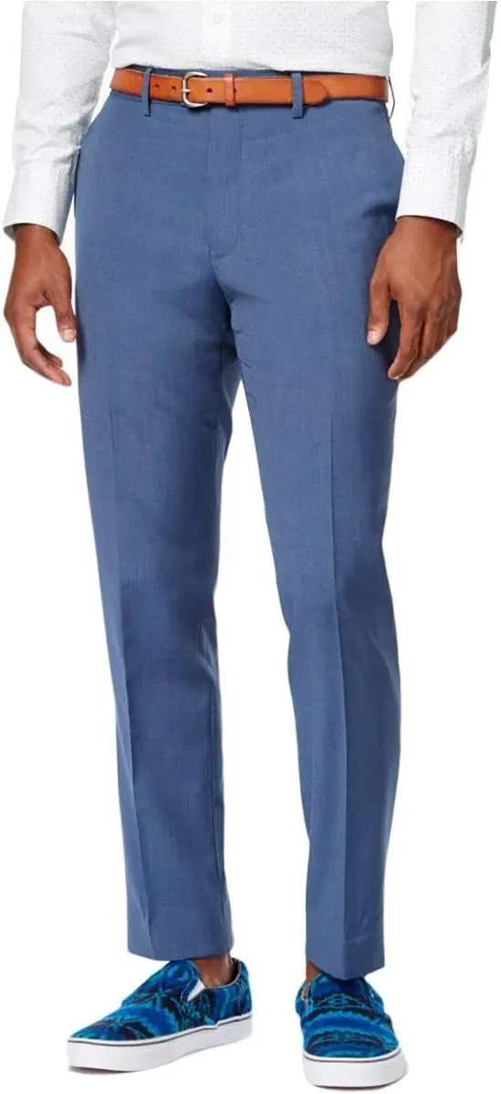 Bar III Mens Wool Slim Fit Dress Pants Blue 34/34