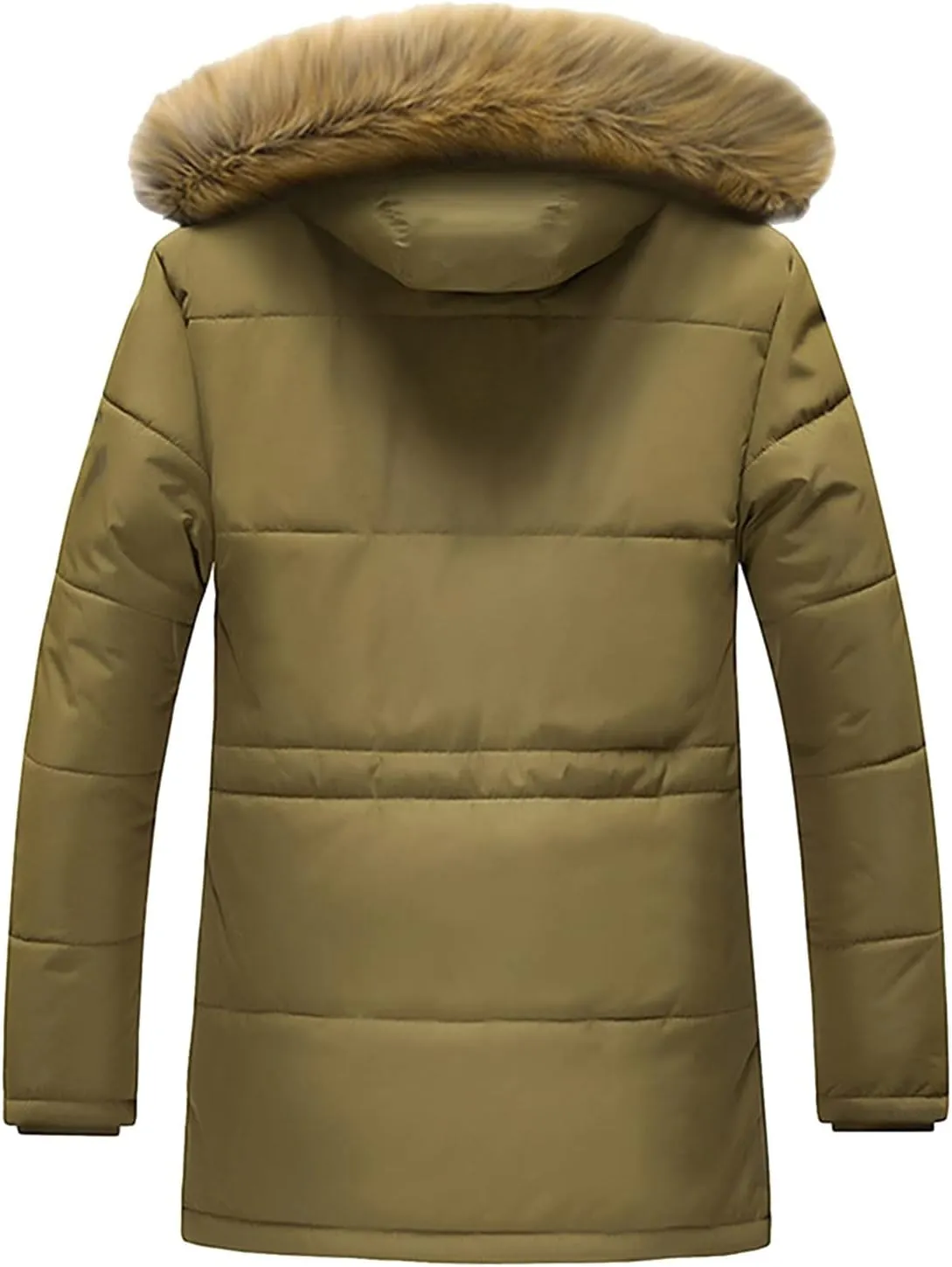 BIFUTON Puffer Jacket Men,Men's Down Jackets & Parkas Fashion Warm Sherpa Fleece Lined Winter Ski Jacket with Detachable Hood
