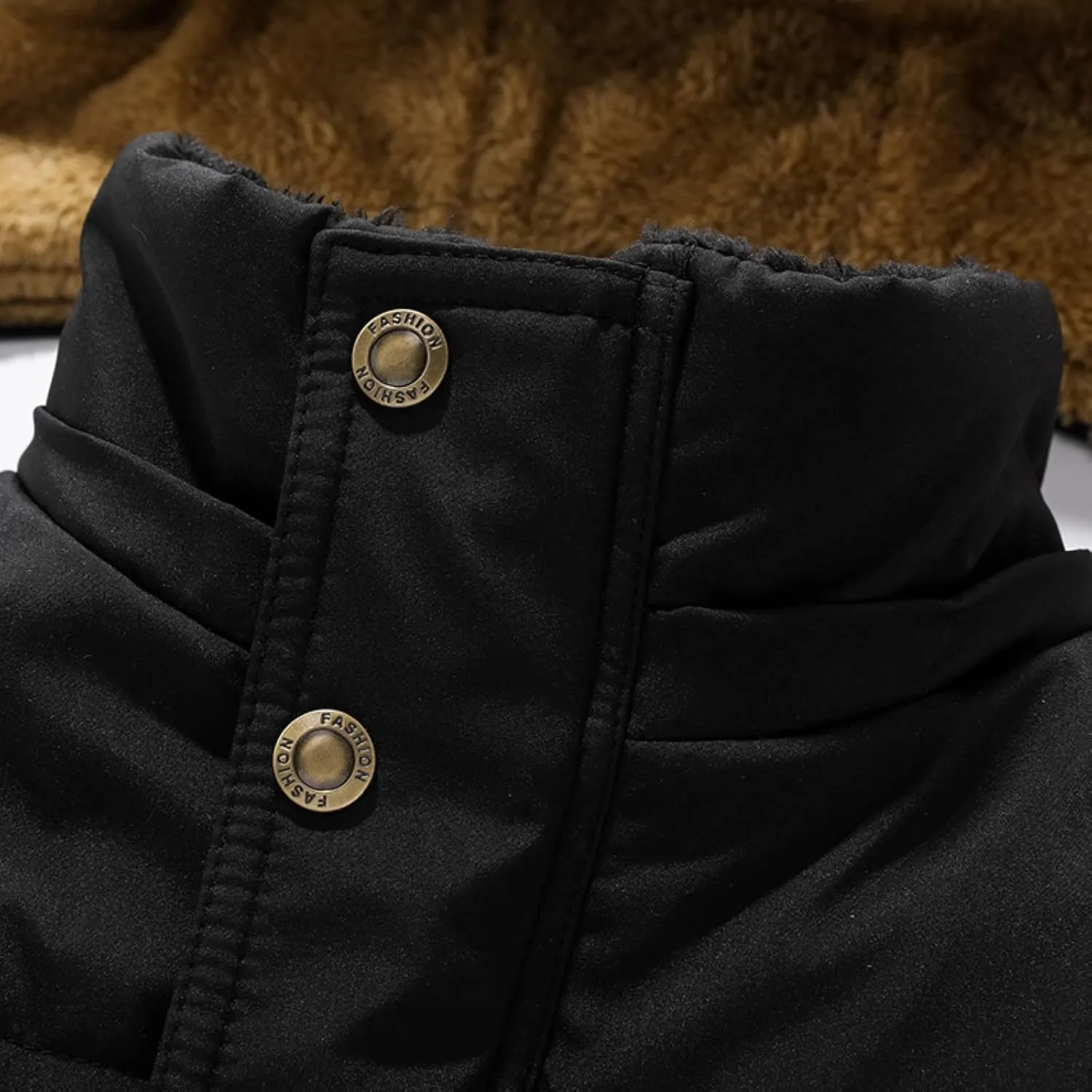 BIFUTON Puffer Jacket Men,Men's Down Jackets & Parkas Fashion Warm Sherpa Fleece Lined Winter Ski Jacket with Detachable Hood