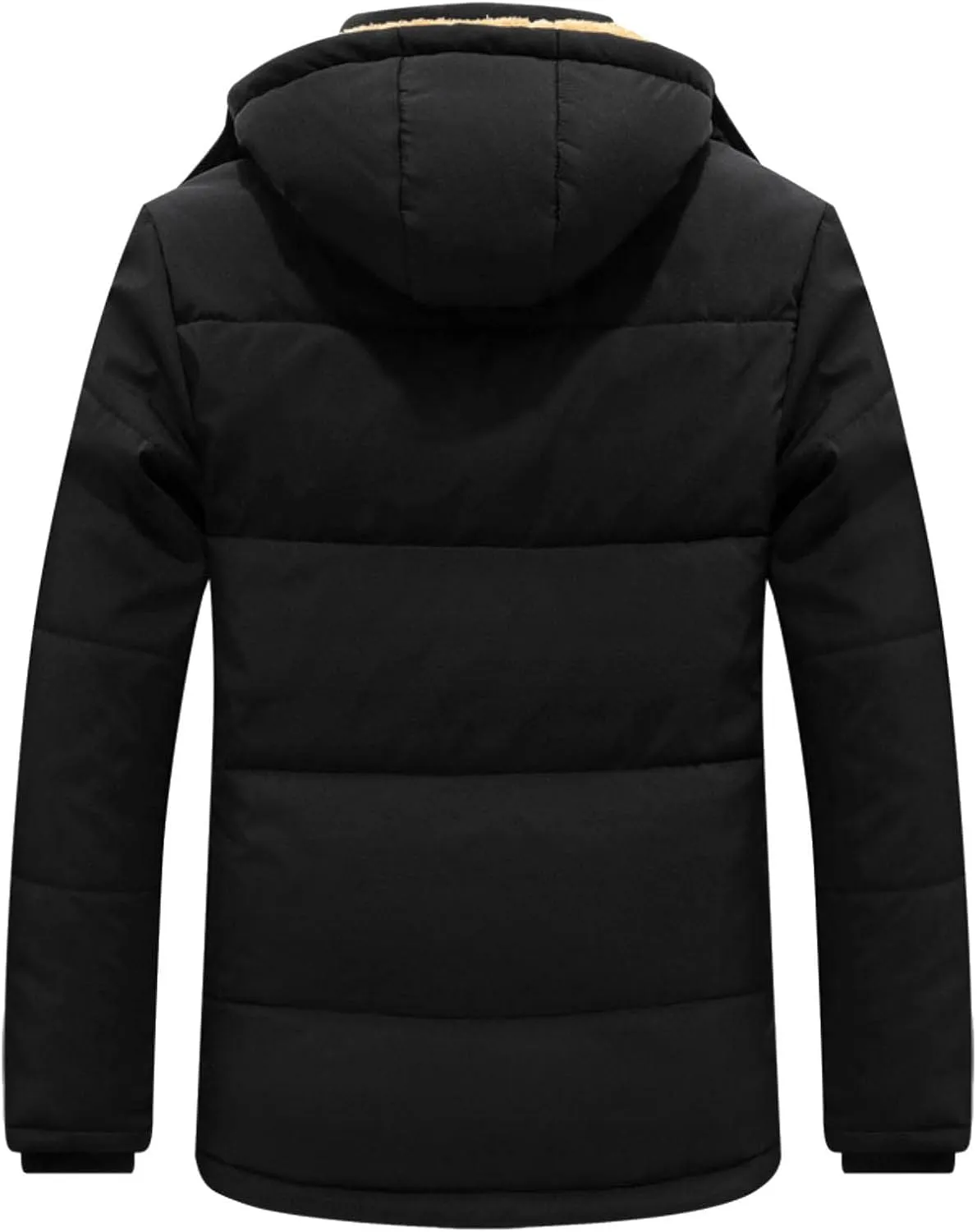 BIFUTON Puffer Jacket Men,Men's Down Jackets & Parkas Fashion Warm Sherpa Fleece Lined Winter Ski Jacket with Detachable Hood