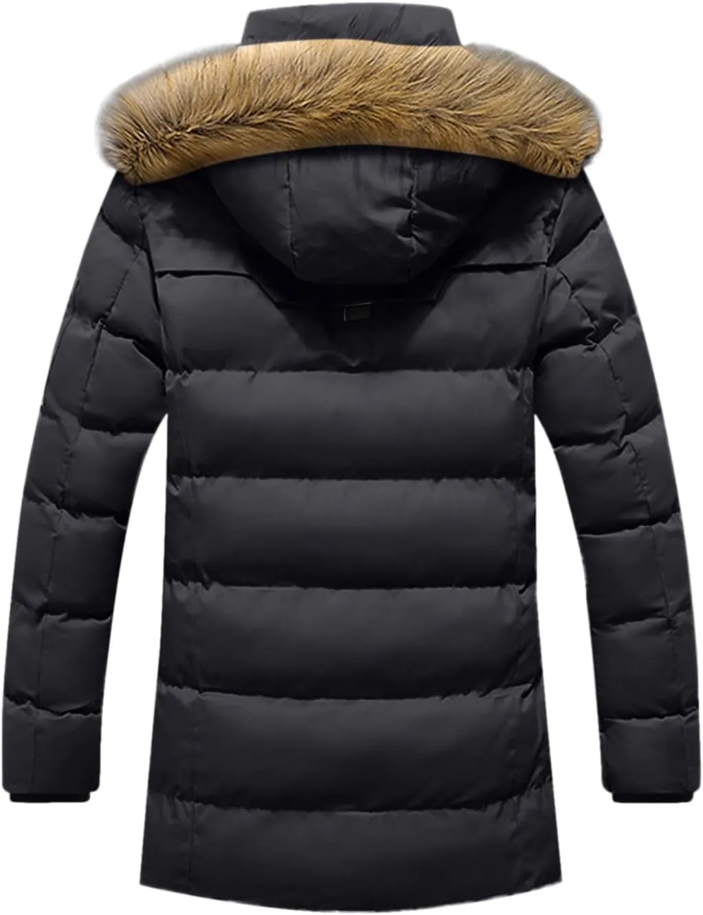 BIFUTON Puffer Jacket Men,Men's Down Jackets & Parkas Fashion Warm Sherpa Fleece Lined Winter Ski Jacket with Detachable Hood