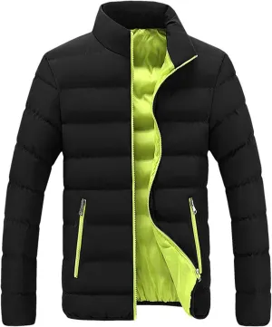 BIFUTON Puffer Jacket Men,Men's Quilted Winter Coat Warm Puffer Jacket Thick Cotton Padded Insulated Coat Winter Down Jackets