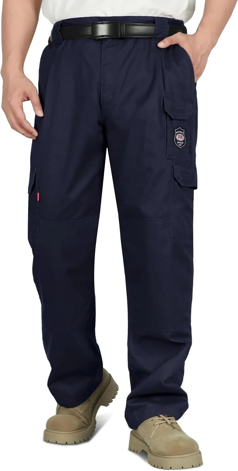 BOCOMAL Men's FR Cargo Pants Flame Resistant Pants Midweight 7.5oz (7 Pockets) Multi-Pockets FR Pants
