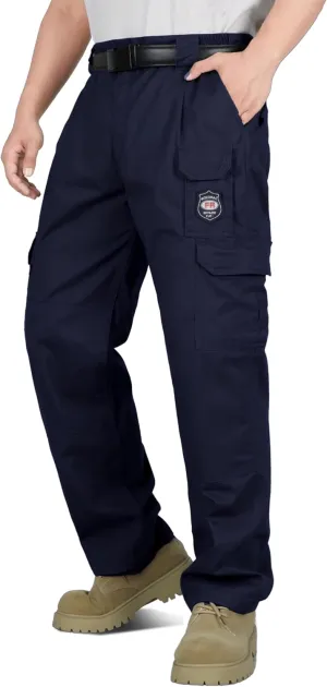 BOCOMAL Men's FR Cargo Pants Flame Resistant Pants Midweight 7.5oz (7 Pockets) Multi-Pockets FR Pants