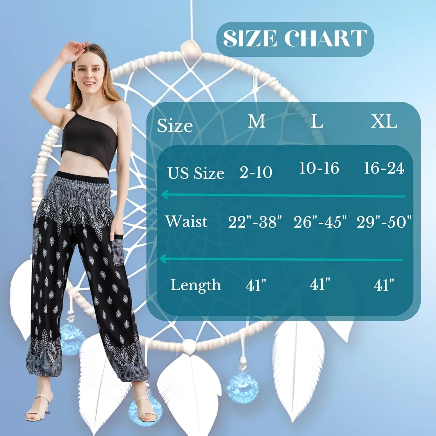 Boho Pants Harem Pants Yoga Trousers for Woman Bohemian Beach Pants