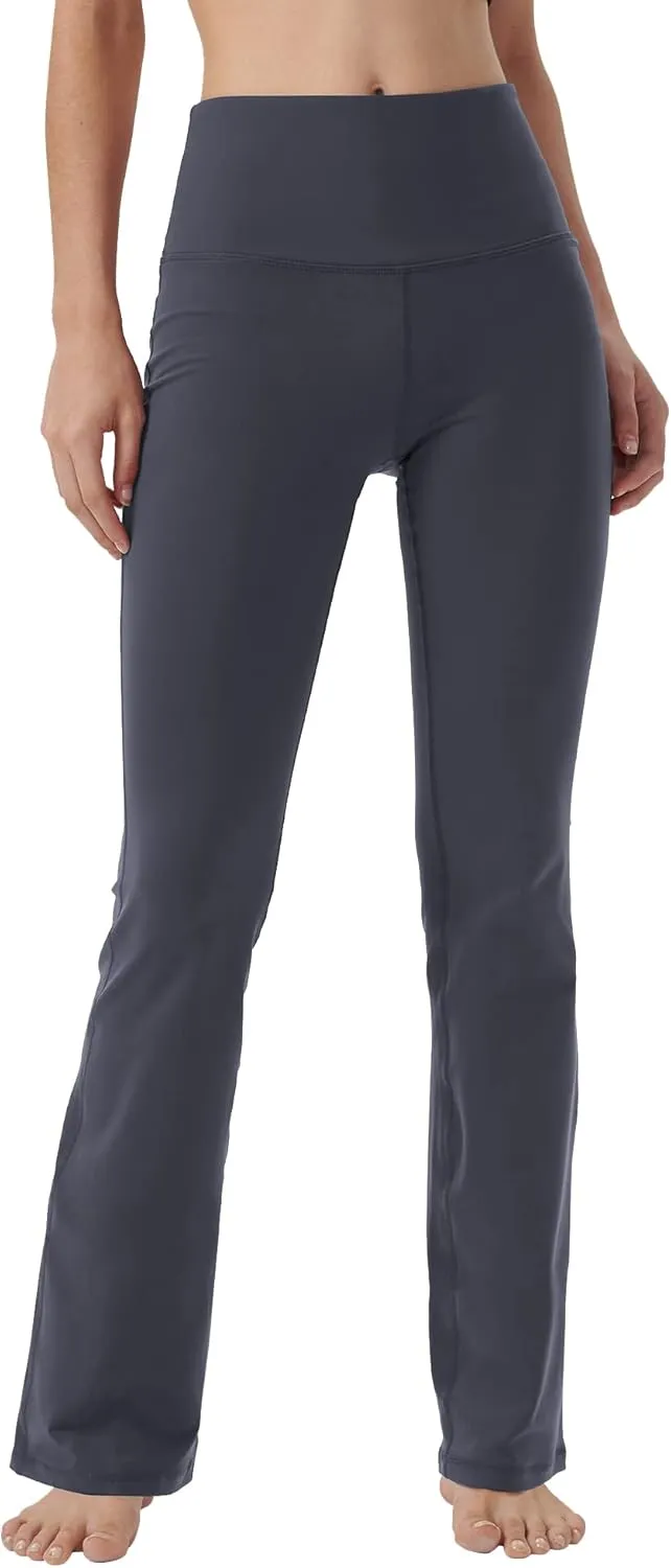 Bootcut Yoga Pants for Women with Hidden Pockets High Waist Workout Pants Tummy Control Dress Bootleg Work Pants