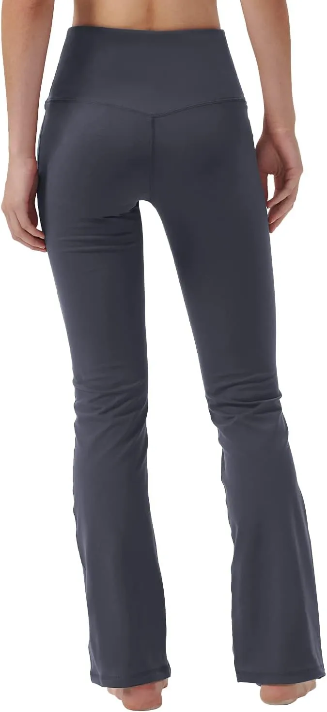 Bootcut Yoga Pants for Women with Hidden Pockets High Waist Workout Pants Tummy Control Dress Bootleg Work Pants