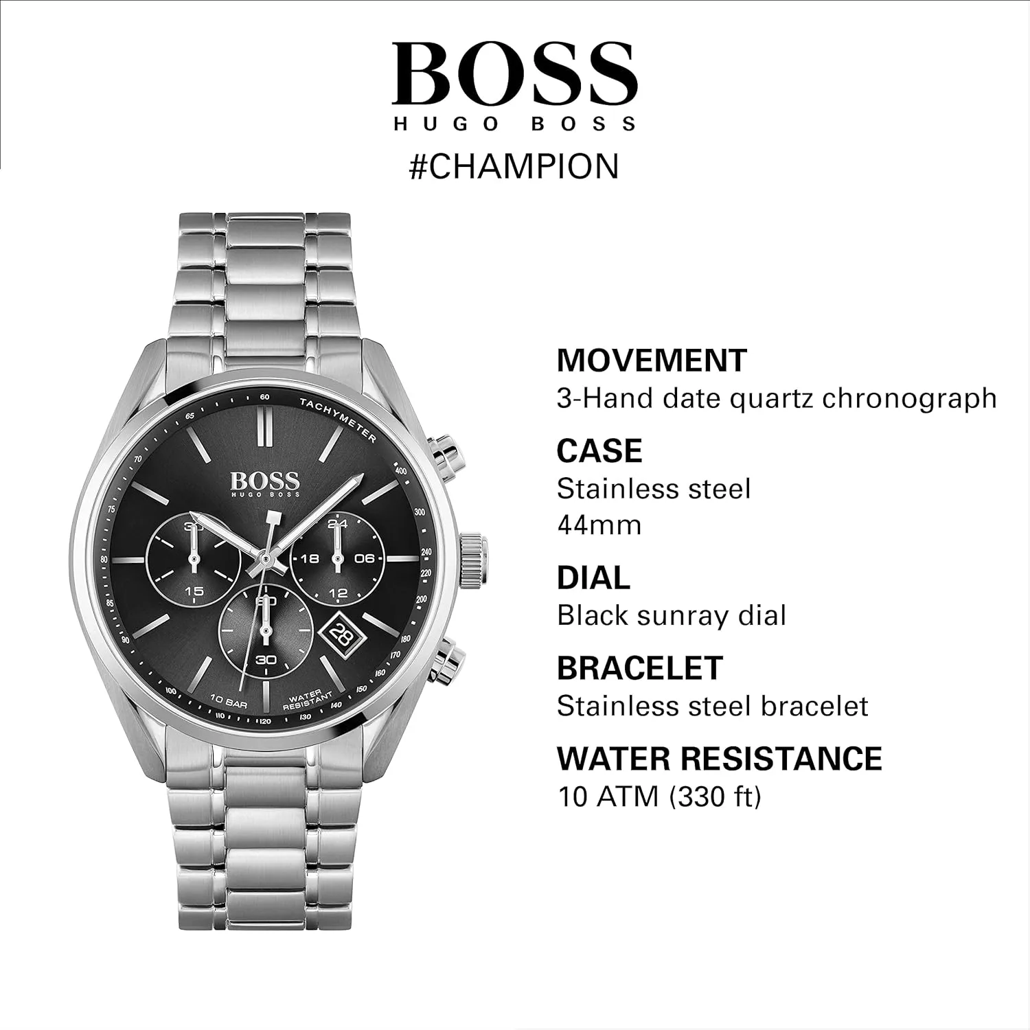 BOSS Cloud Men's Quartz Chronograph Watch - Innovative - Water Resistant - Date Function