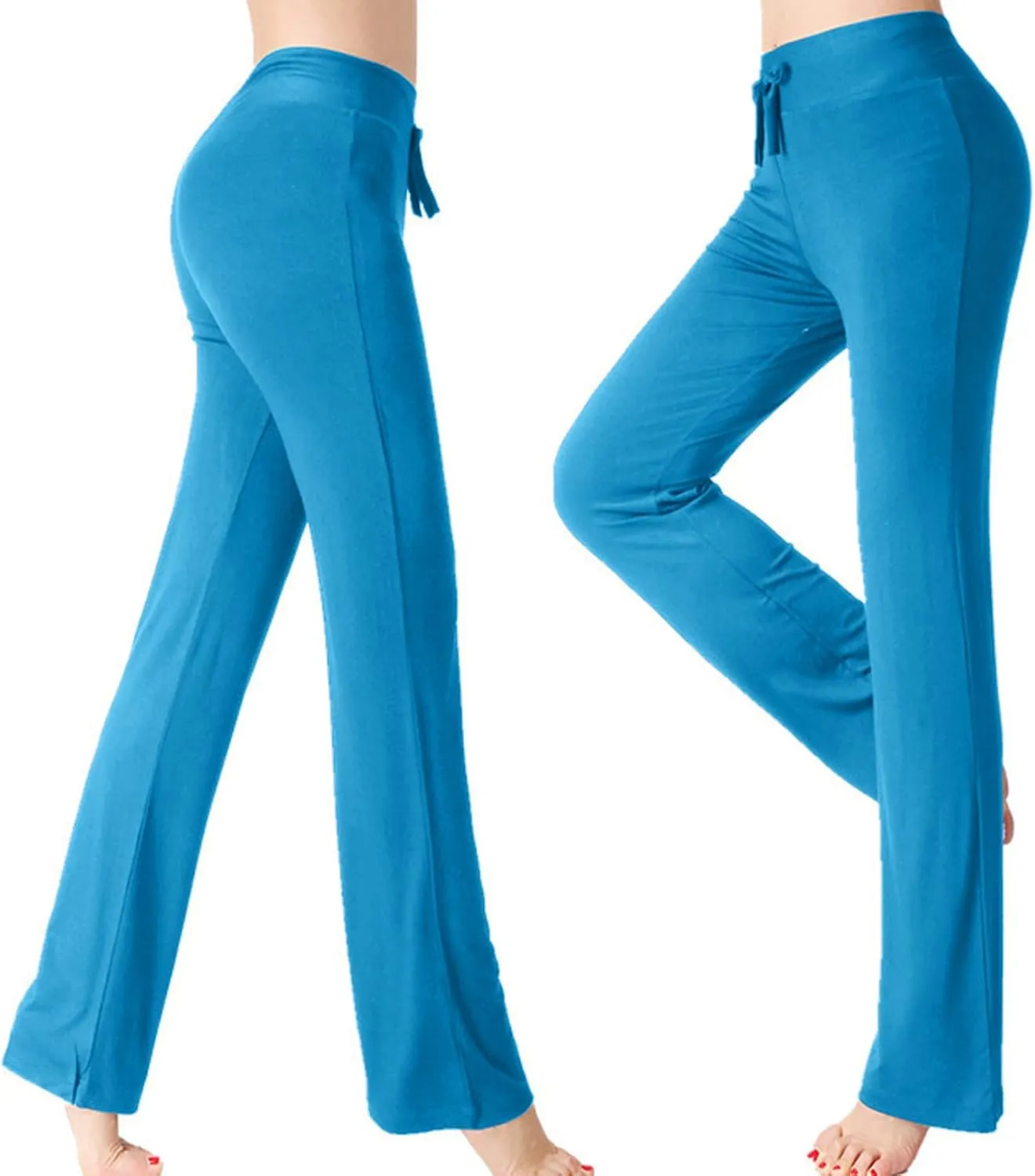 BOXIACEY Wide Leg Yoga Pants for Women - High Waist Tummy Control Loose Pants for Gym & Workout