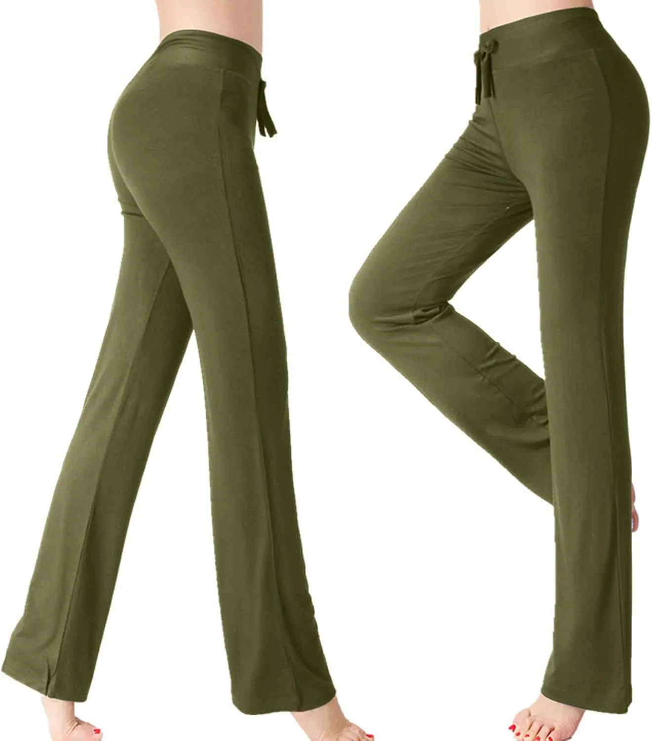 BOXIACEY Wide Leg Yoga Pants for Women - High Waist Tummy Control Loose Pants for Gym & Workout