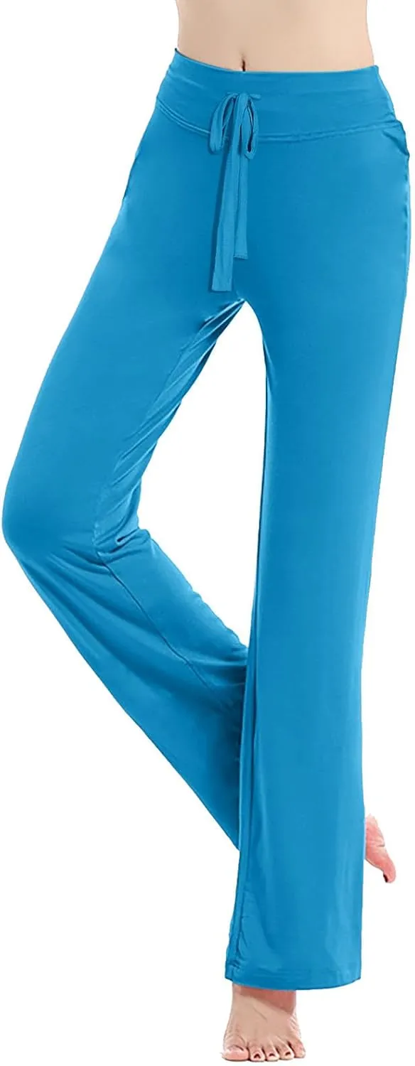 BOXIACEY Wide Leg Yoga Pants for Women - High Waist Tummy Control Loose Pants for Gym & Workout