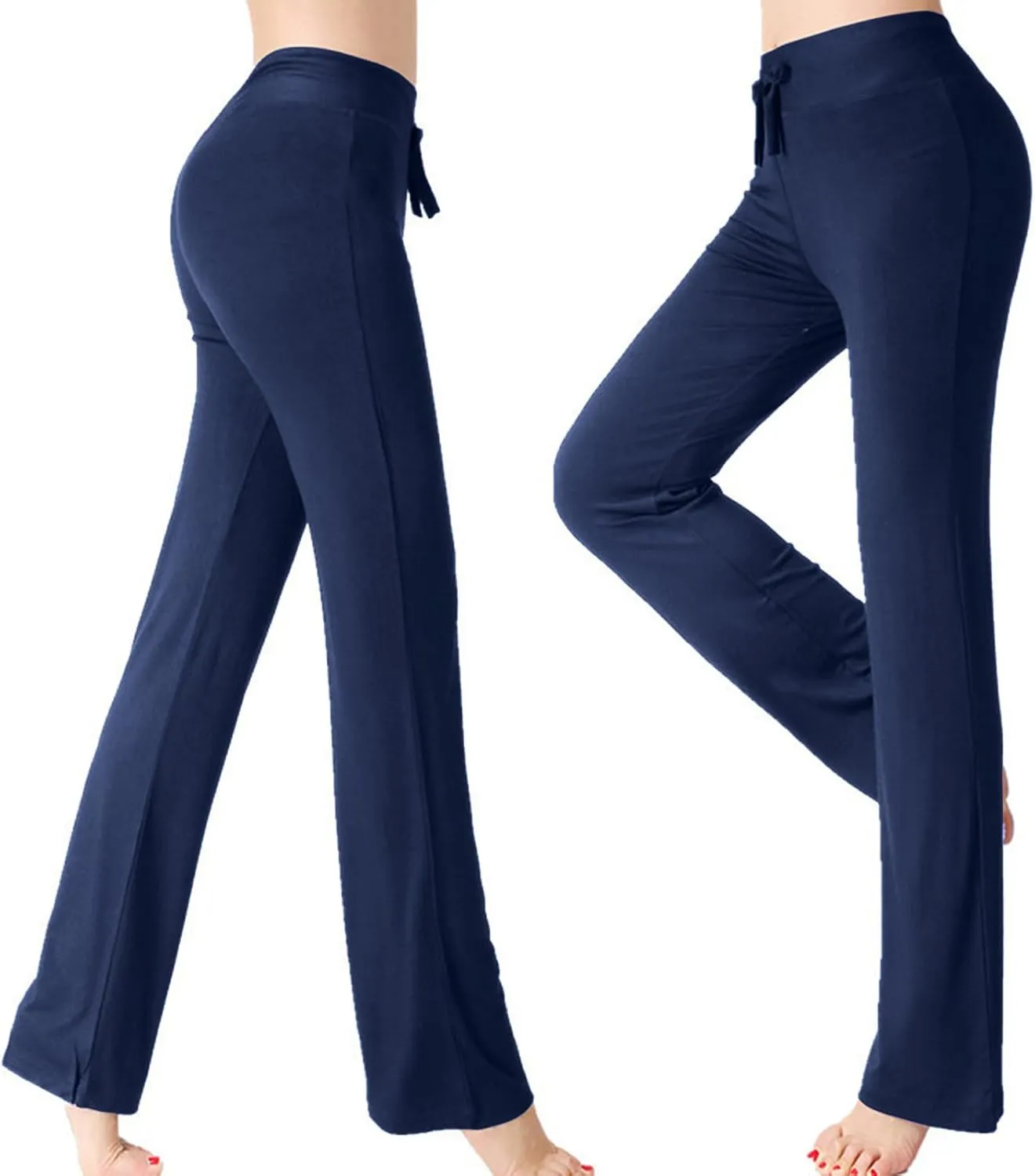 BOXIACEY Wide Leg Yoga Pants for Women - High Waist Tummy Control Loose Pants for Gym & Workout