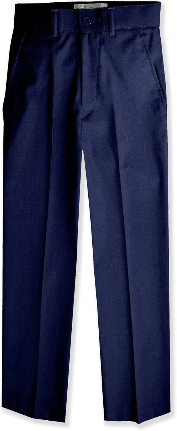 Boys Flat Front Slacks Slim Fit Dress Pants