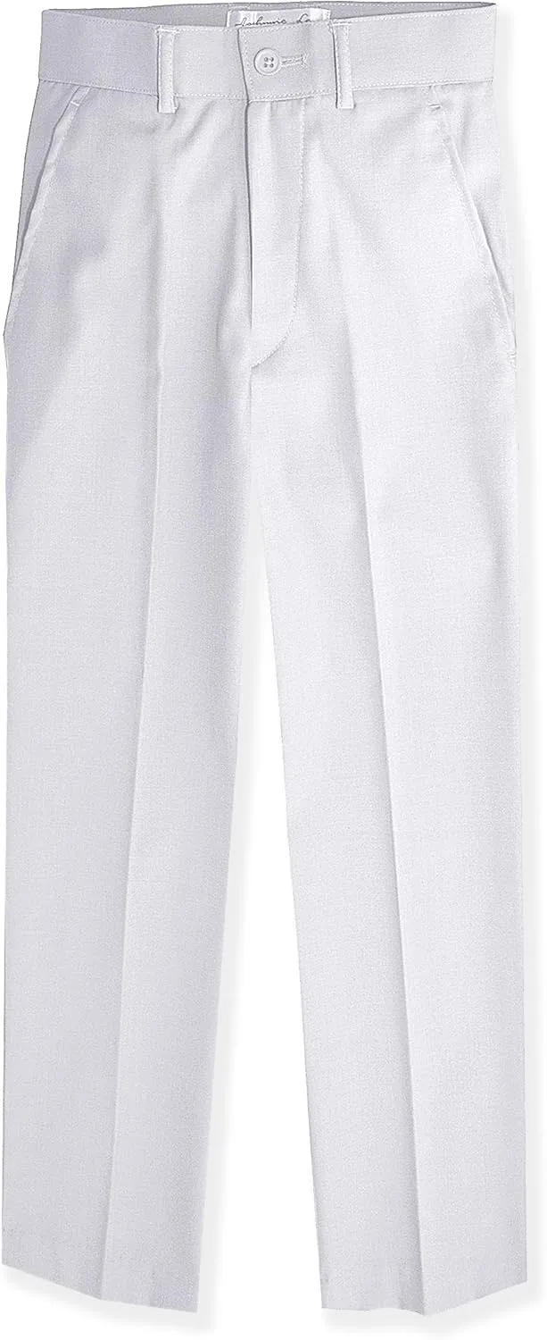Boys Flat Front Slacks Slim Fit Dress Pants