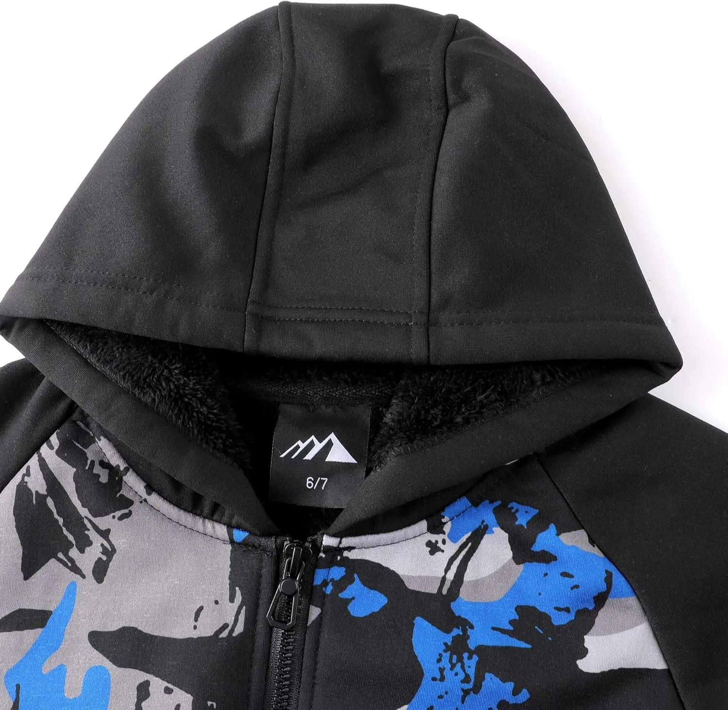 Boy's Zip Up Hoodie Heavyweight Winter Sweatshirt Fleece Sherpa Lined Warm Jacket