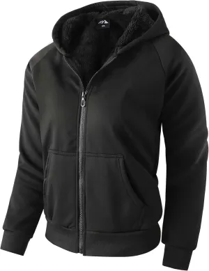 Boy's Zip Up Hoodie Heavyweight Winter Sweatshirt Fleece Sherpa Lined Warm Jacket