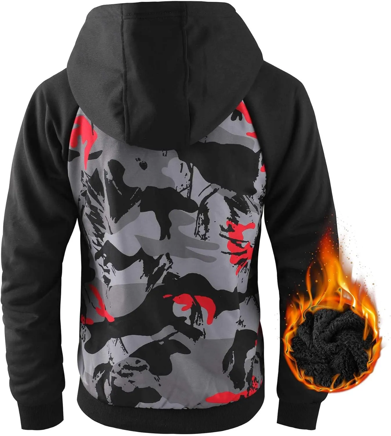 Boy's Zip Up Hoodie Heavyweight Winter Sweatshirt Fleece Sherpa Lined Warm Jacket