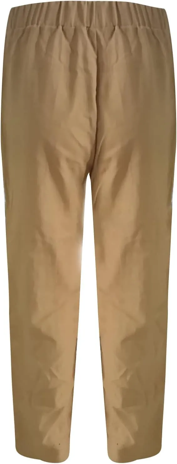 BZGTZT Women's Cotton Linen Pants Summer Casual Wide Leg Trousers Elastic High Waist Loose Fit Lounge Pants with Pocket