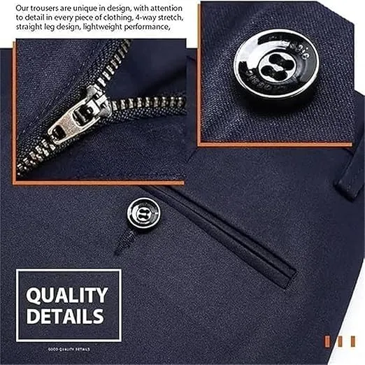 Calormas Mens Pants, Timelessflex - Men's High Stretch Straight Fit Pants, Classic-Fit Wrinkle-Resistant Suit Pants