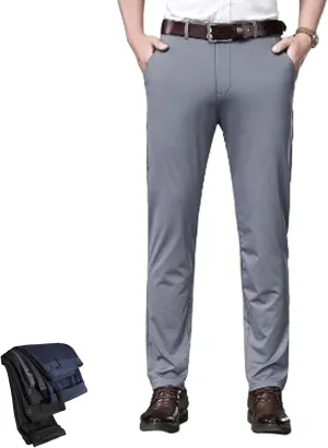 Calormas Mens Pants, Timelessflex - Men's High Stretch Straight Fit Pants, Timelessflex Mens Pants, Casual Suit Pants