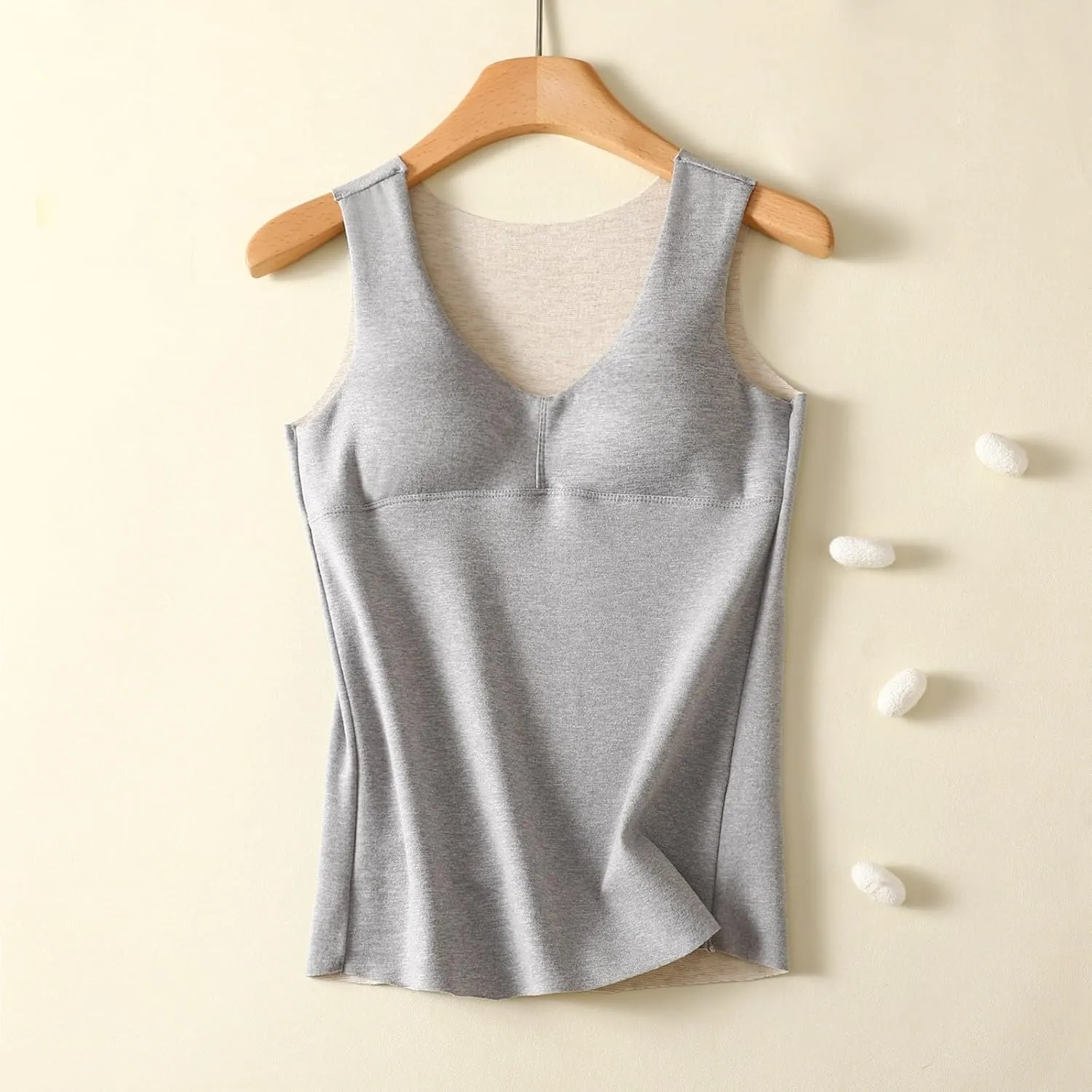 Camisole Tops for Women Built In Bra Sexy V Neck Tank Tops Slim Fit Crop Underwear Tops Lightweight Thermal Tops