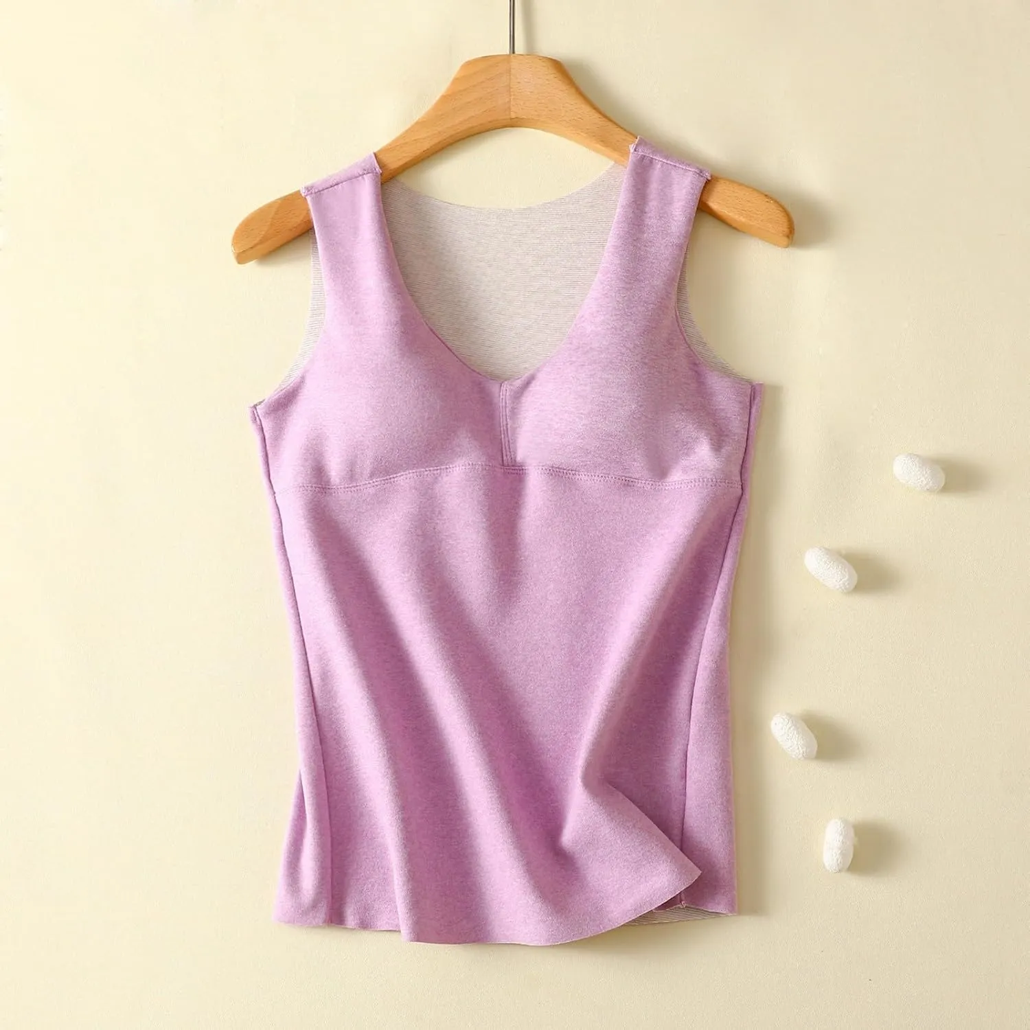 Camisole Tops for Women Built In Bra Sexy V Neck Tank Tops Slim Fit Crop Underwear Tops Lightweight Thermal Tops