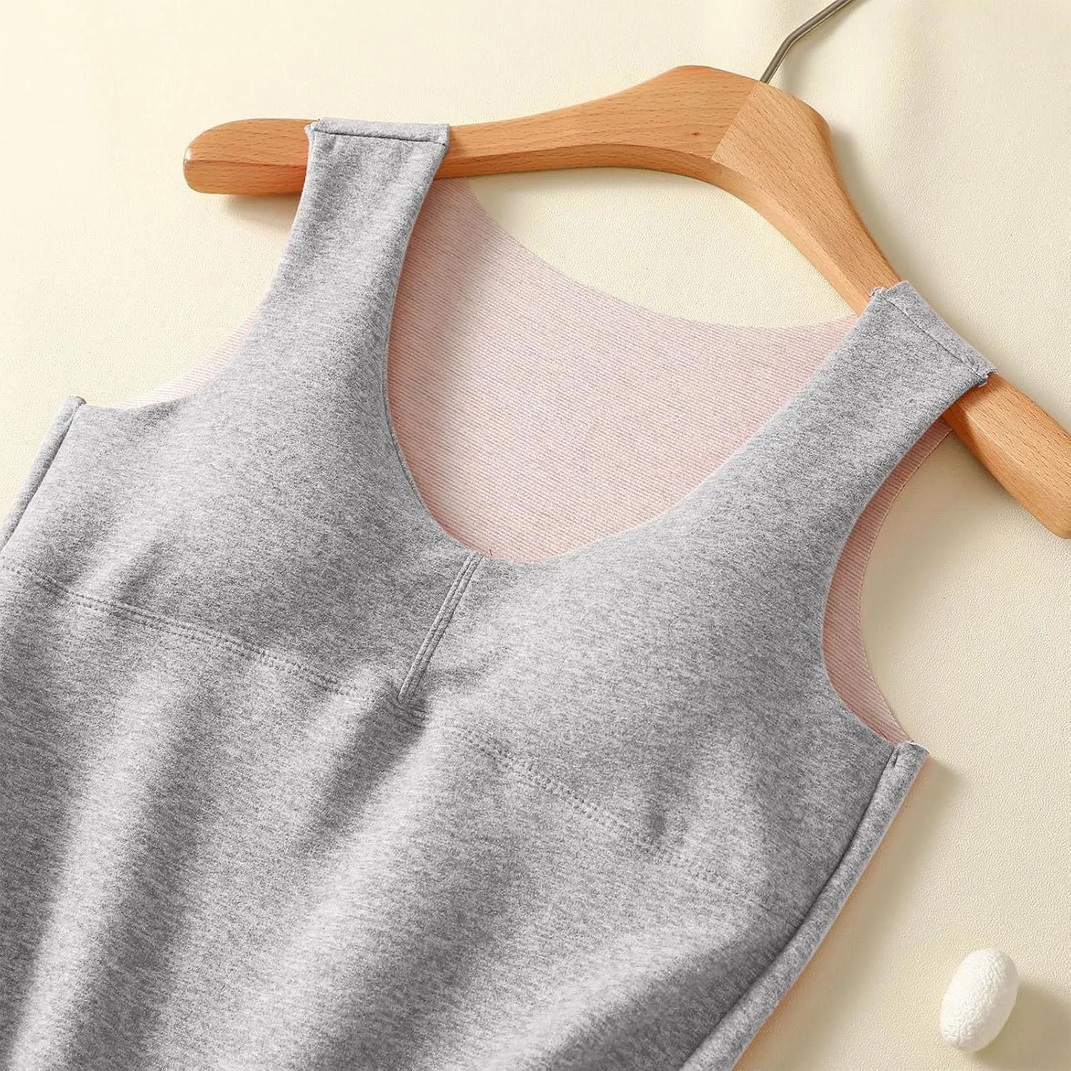 Camisole Tops for Women Built In Bra Sexy V Neck Tank Tops Slim Fit Crop Underwear Tops Lightweight Thermal Tops