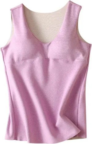 Camisole Tops for Women Built In Bra Sexy V Neck Tank Tops Slim Fit Crop Underwear Tops Lightweight Thermal Tops