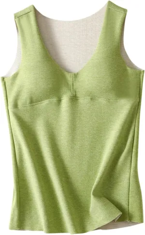 Camisole Tops for Women Built In Bra Sexy V Neck Tank Tops Slim Fit Crop Underwear Tops Lightweight Thermal Tops